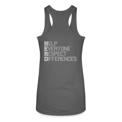 Vex Unchained Women’s 'HERD' Performance Racerback Tank Top - charcoal