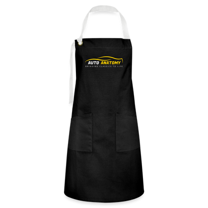 Adult Auto Anatomy Artisan Apron - black/white