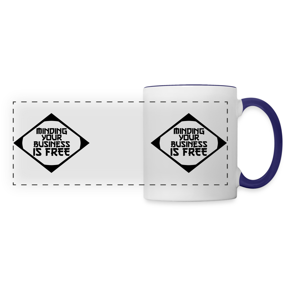 Heyyyy Tony Contrast Coffee Mug - white/cobalt blue