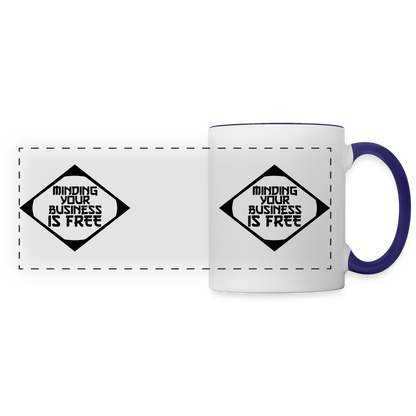 Heyyyy Tony Contrast Coffee Mug - white/cobalt blue