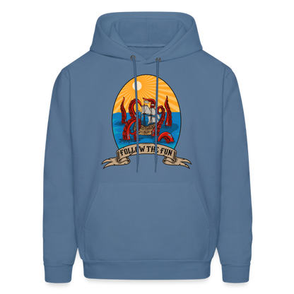 Men's Reid Likes Games 'Follow the Fun' Hoodie - denim blue