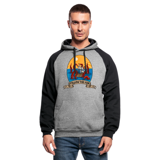 Adult Reid Likes Games 'Follow the Fun' Colorblock Hoodie - heather gray/black