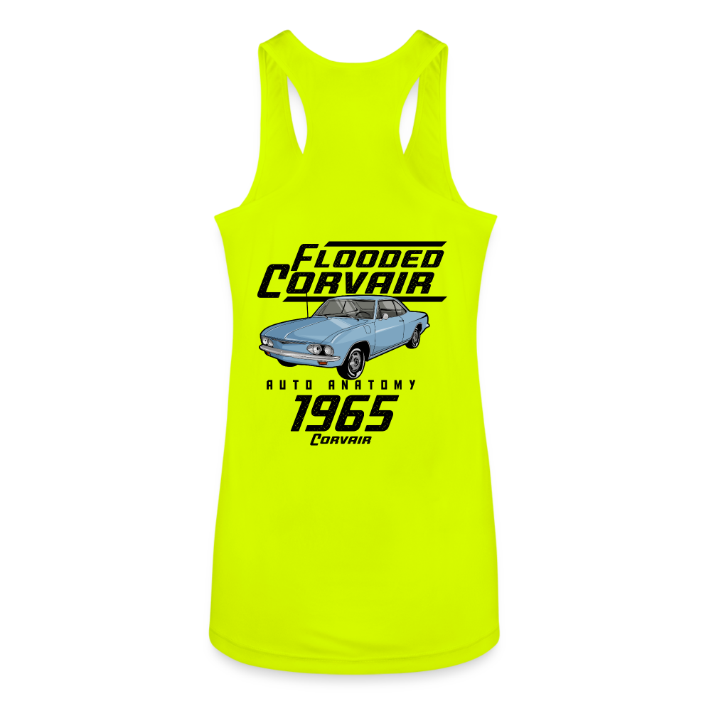 Women’s Auto Anatomy 'Flooded Corvair' Racerback Tank Top - neon yellow