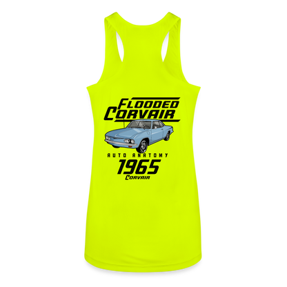 Women’s Auto Anatomy 'Flooded Corvair' Racerback Tank Top - neon yellow