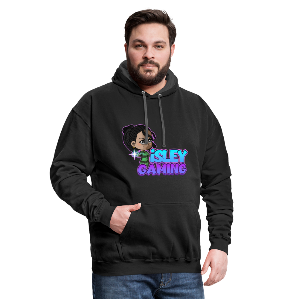 Adult iSLEY 'Pew-Pew' Contrast Hoodie - black/asphalt