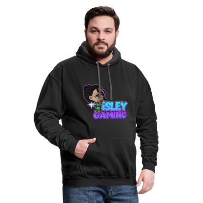 Adult iSLEY 'Pew-Pew' Contrast Hoodie - black/asphalt