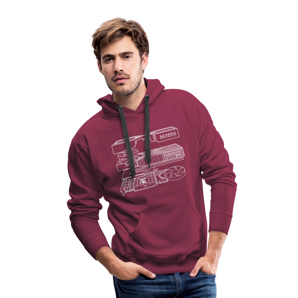 Men’s RE 'Blueprint' Premium Hoodie - burgundy