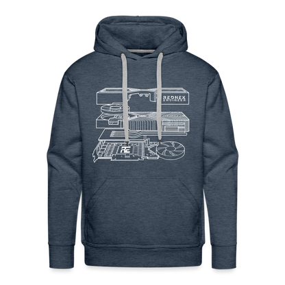 Men’s RE 'Blueprint' Premium Hoodie - heather denim