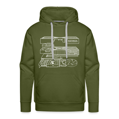 Men’s RE 'Blueprint' Premium Hoodie - olive green