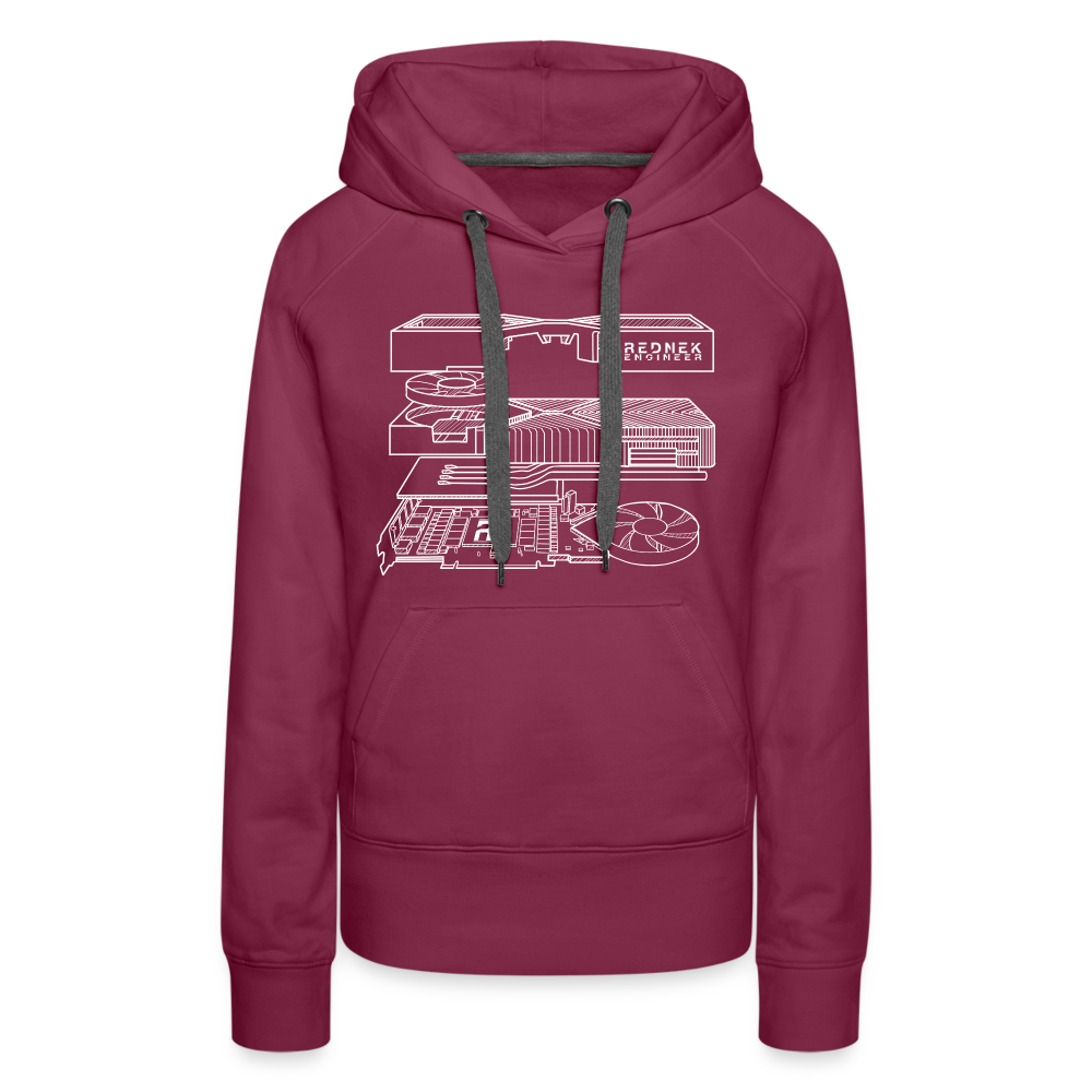 Women’s RE 'Blueprint' Premium Hoodie - burgundy