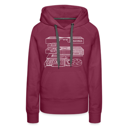 Women’s RE 'Blueprint' Premium Hoodie - burgundy