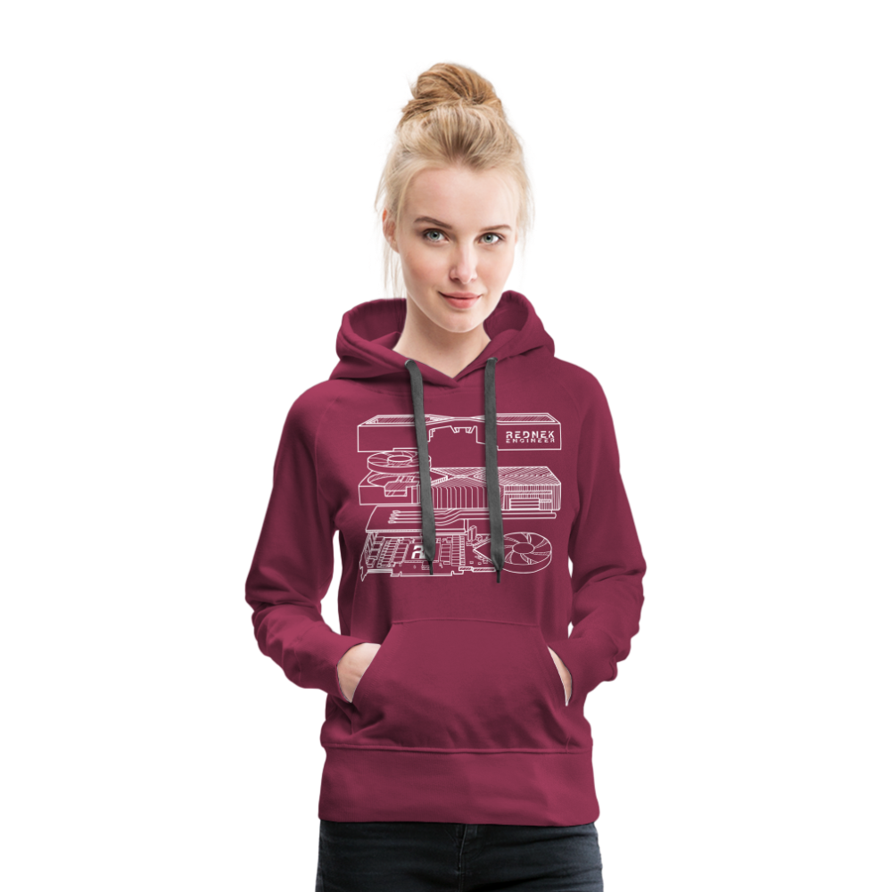 Women’s RE 'Blueprint' Premium Hoodie - burgundy