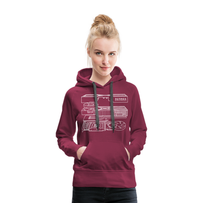 Women’s RE 'Blueprint' Premium Hoodie - burgundy