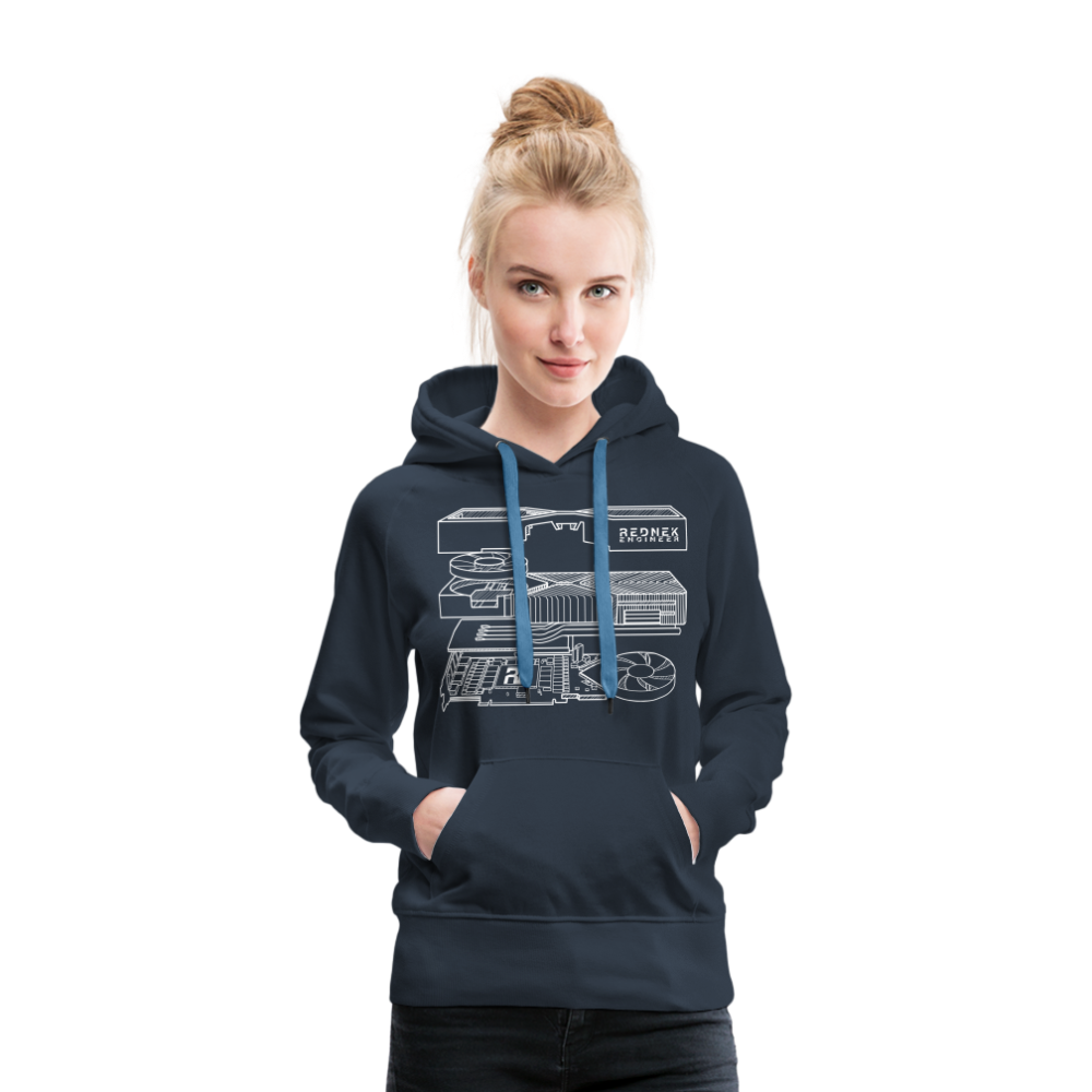 Women’s RE 'Blueprint' Premium Hoodie - navy