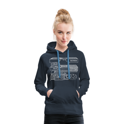 Women’s RE 'Blueprint' Premium Hoodie - navy