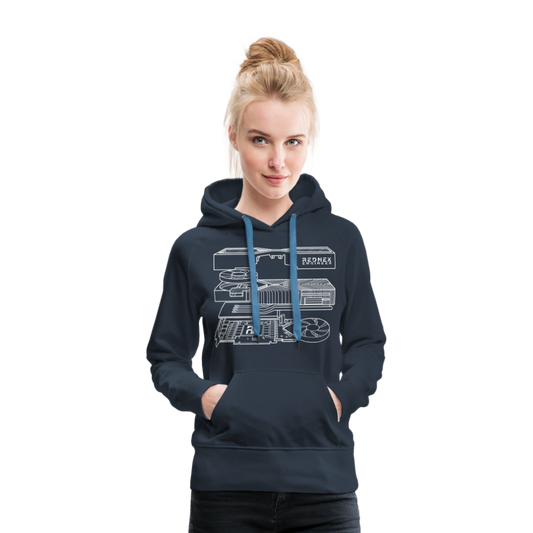 Women’s RE 'Blueprint' Premium Hoodie - navy