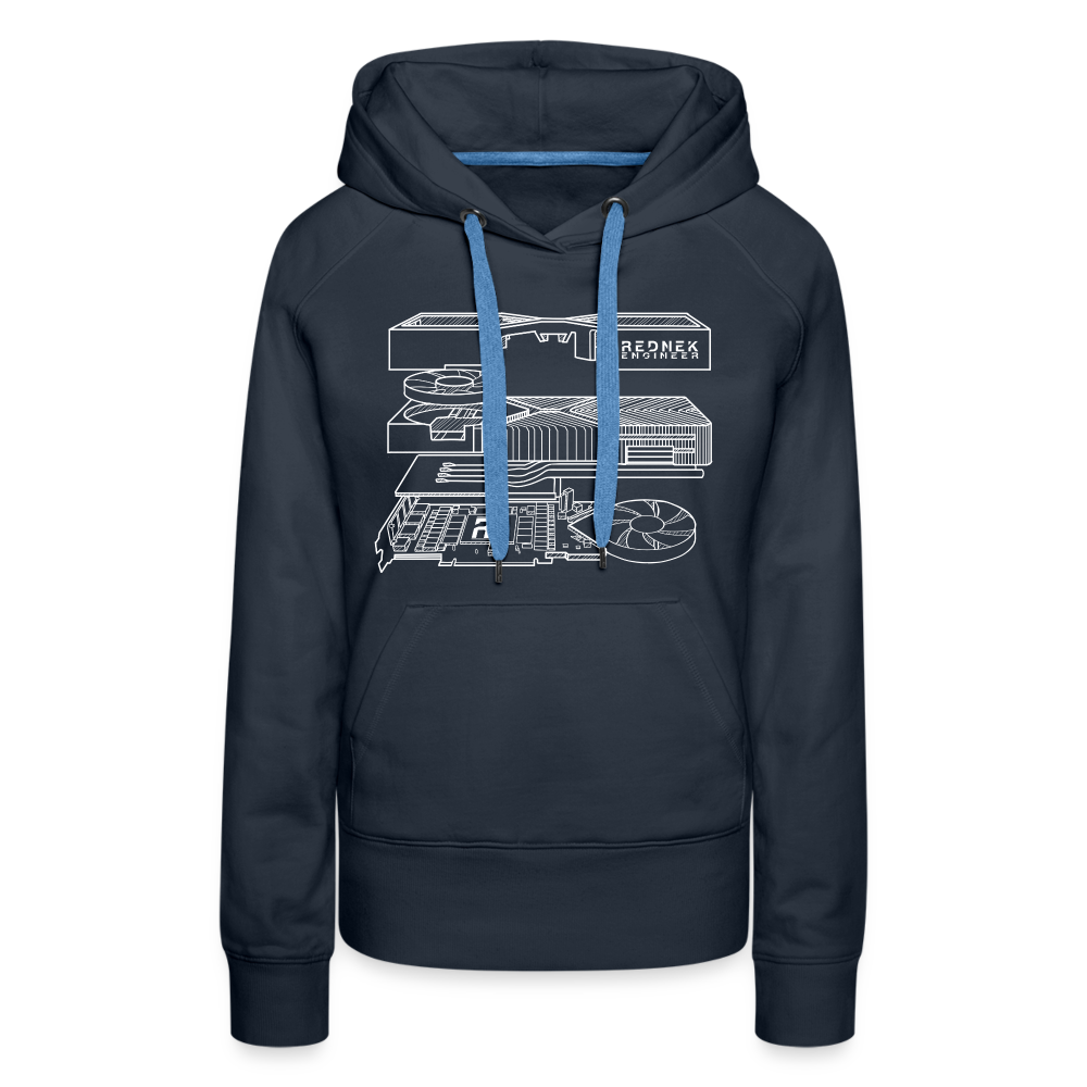 Women’s RE 'Blueprint' Premium Hoodie - navy