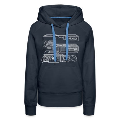 Women’s RE 'Blueprint' Premium Hoodie - navy