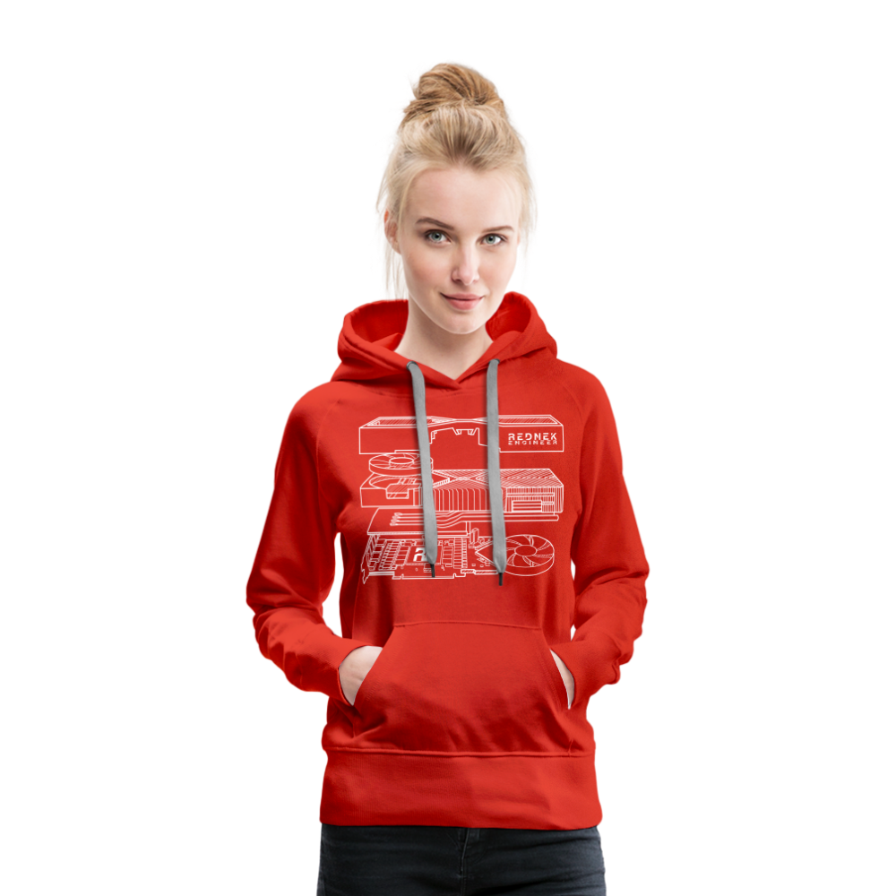 Women’s RE 'Blueprint' Premium Hoodie - red