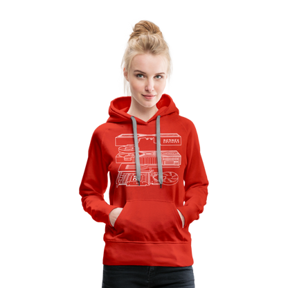 Women’s RE 'Blueprint' Premium Hoodie - red