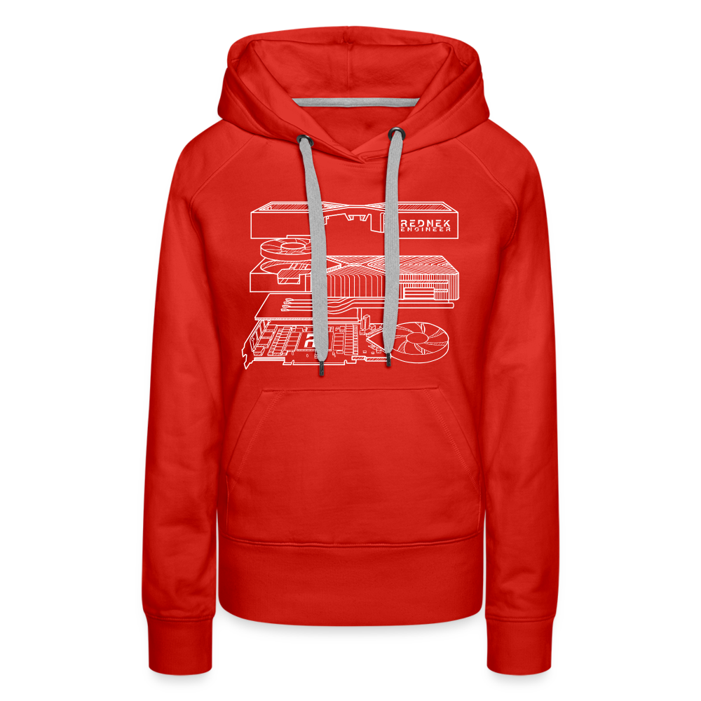 Women’s RE 'Blueprint' Premium Hoodie - red