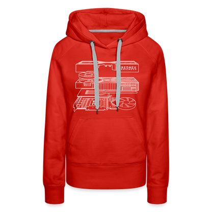 Women’s RE 'Blueprint' Premium Hoodie - red