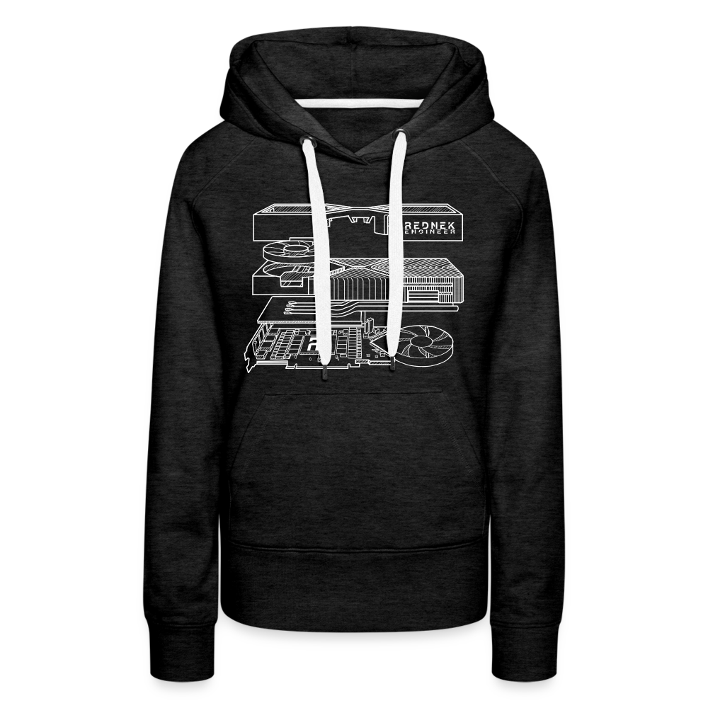 Women’s RE 'Blueprint' Premium Hoodie - charcoal grey