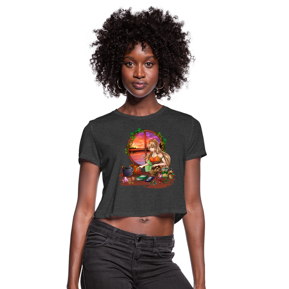 Women's Lady Nostia 'Alchemy' Cropped T-Shirt - deep heather