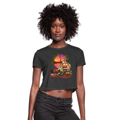 Women's Lady Nostia 'Alchemy' Cropped T-Shirt - deep heather