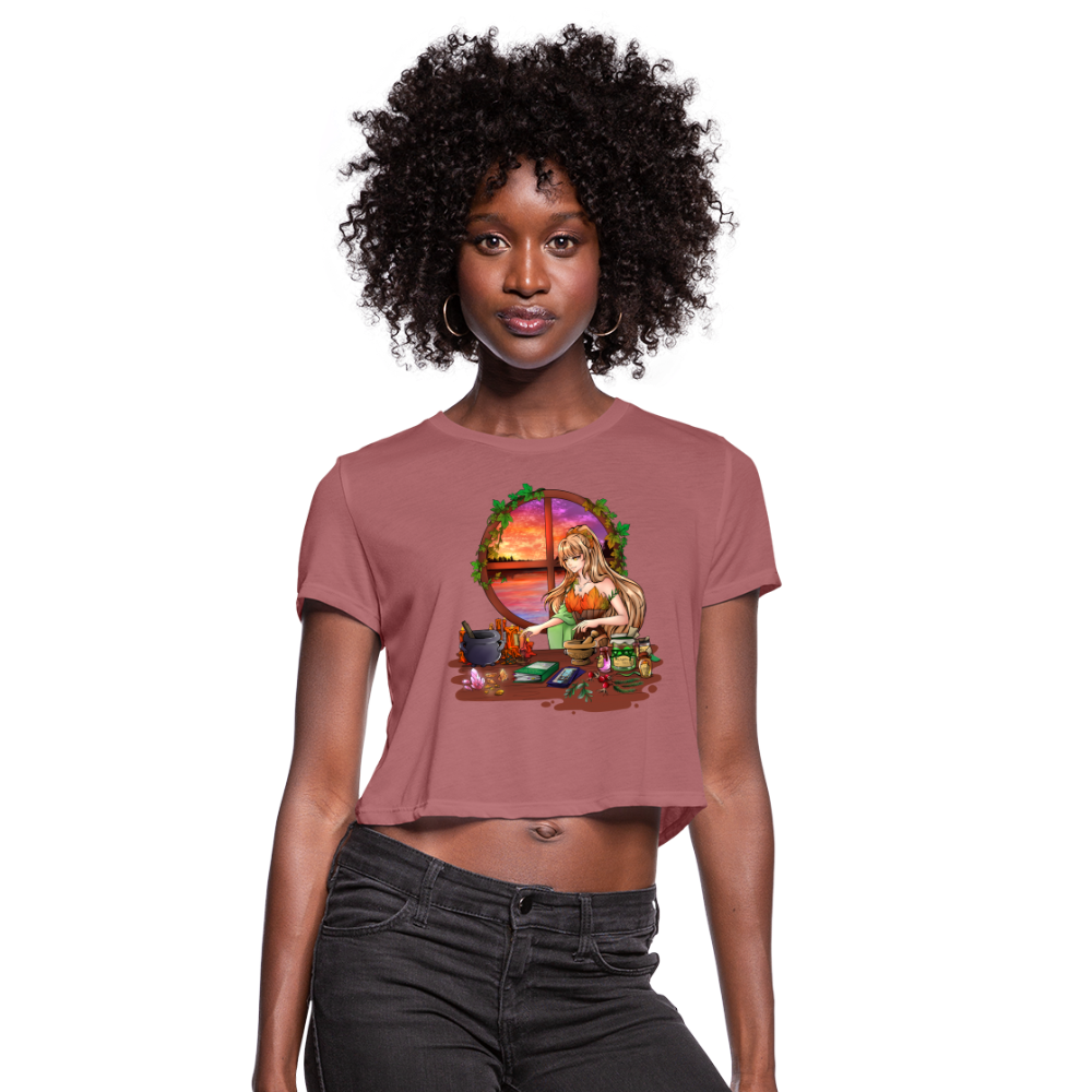 Women's Lady Nostia 'Alchemy' Cropped T-Shirt - mauve