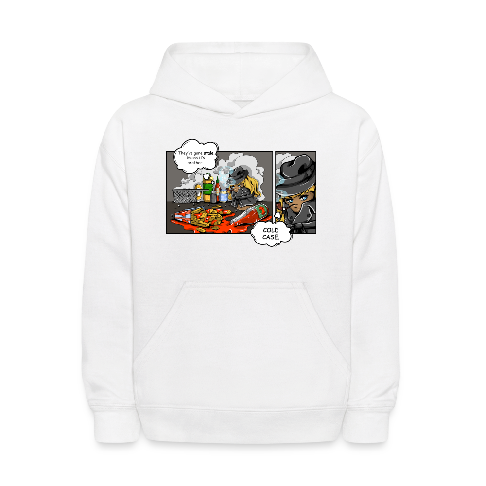 Youth Mrs. Freeze 'Detective Potato' Pullover Hoodie - white