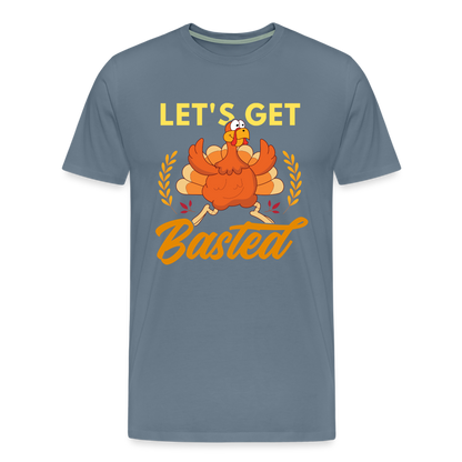 GU 'Let's Get Basted' Unisex Premium T-Shirt - steel blue