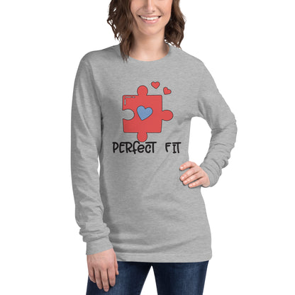 Adult 'Perfect Fit Pink Piece' Long Sleeve T-Shirt