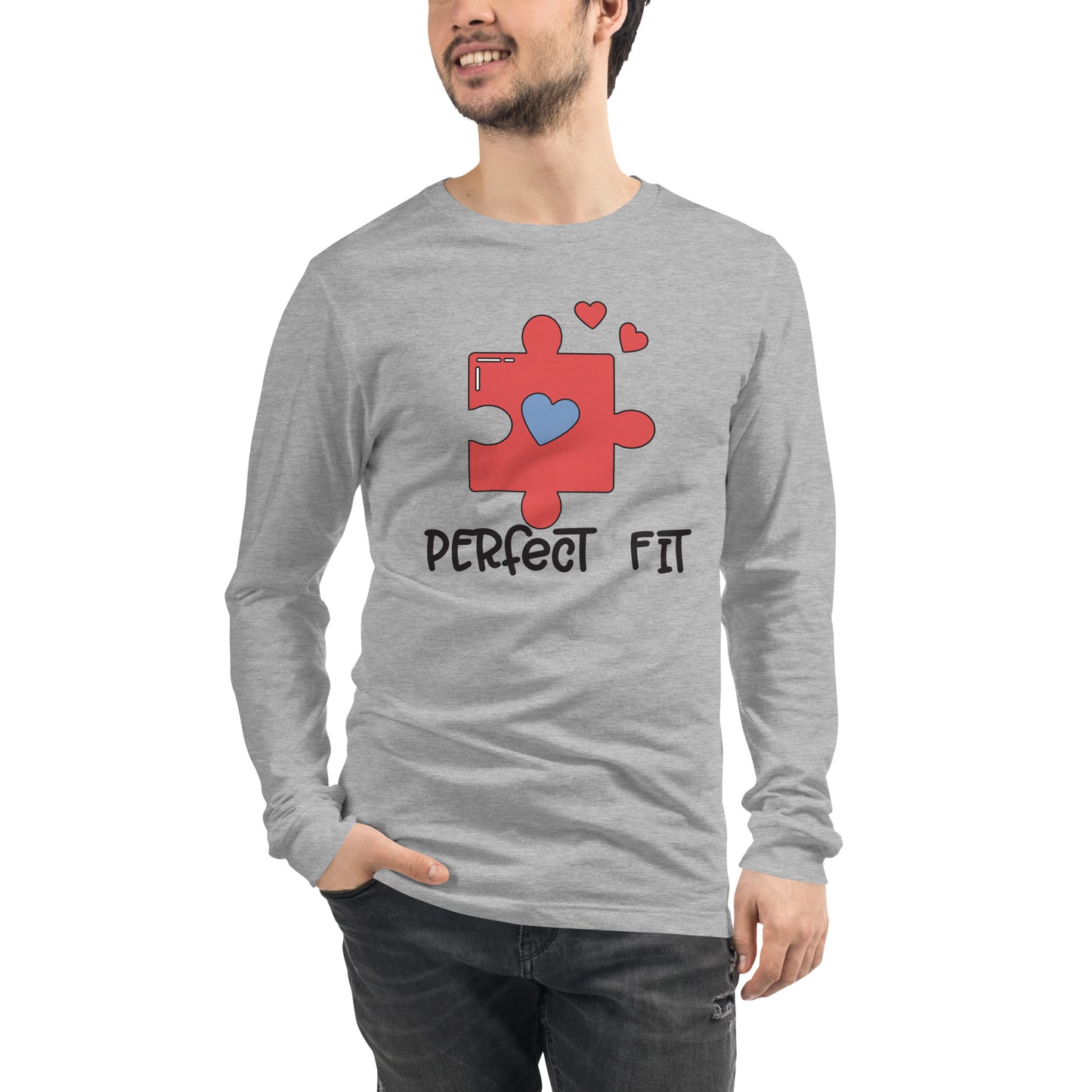 Adult 'Perfect Fit Pink Piece' Long Sleeve T-Shirt