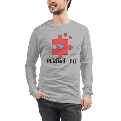 Adult 'Perfect Fit Pink Piece' Long Sleeve T-Shirt