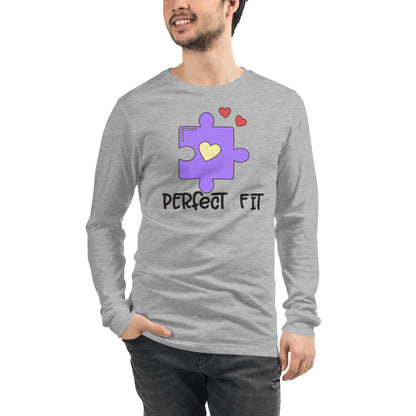 Adult 'Perfect Fit Purple Piece' Long Sleeve T-Shirt