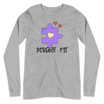 Adult 'Perfect Fit Purple Piece' Long Sleeve T-Shirt