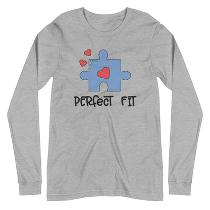 Adult 'Perfect Fit Blue Piece' Long Sleeve T-Shirt