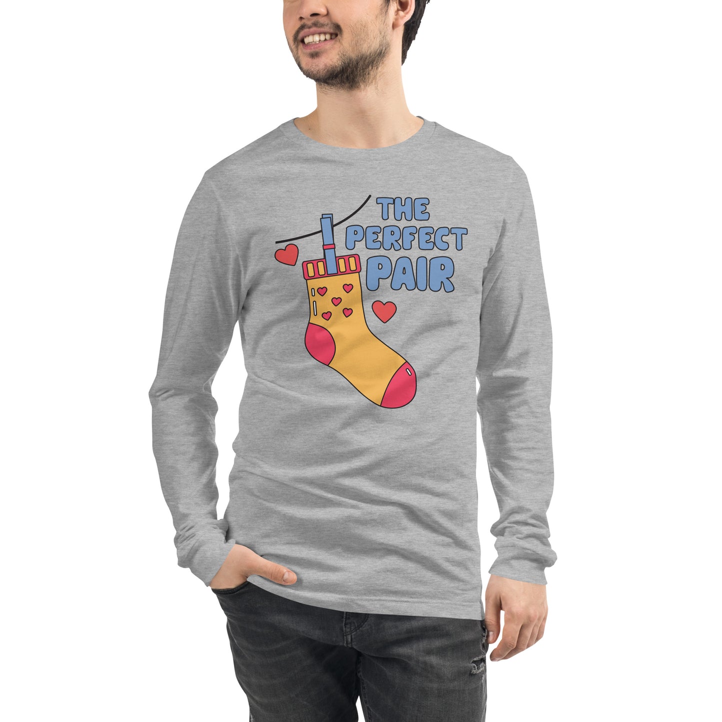 Adult 'Perfect Pair Left Sock' Long Sleeve T-Shirt