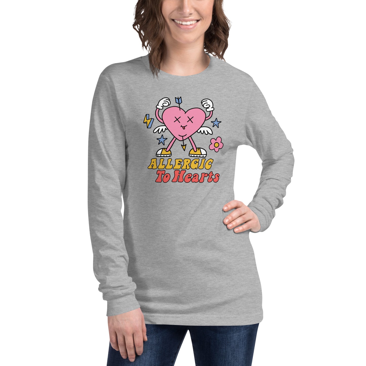 Adult 'Allergic to Hearts' Long Sleeve T-Shirt