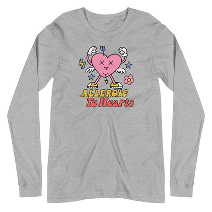 Adult 'Allergic to Hearts' Long Sleeve T-Shirt