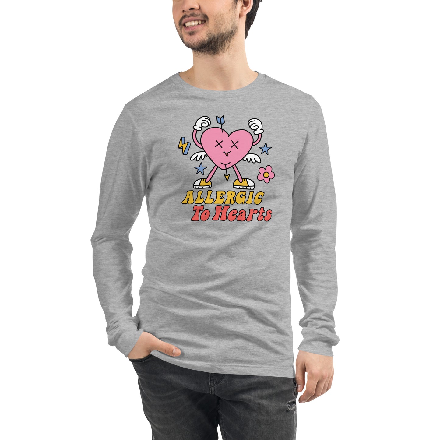 Adult 'Allergic to Hearts' Long Sleeve T-Shirt