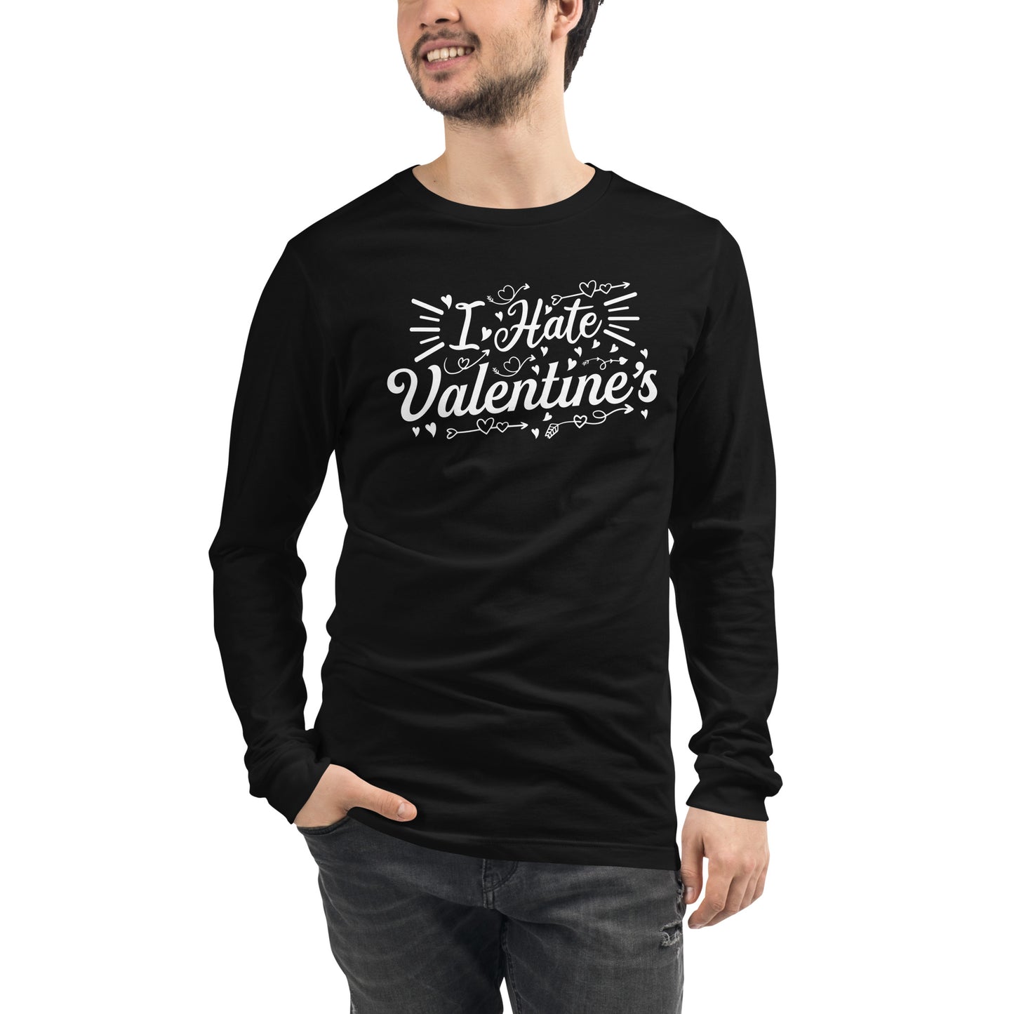 Adult 'I Hate Valentine's' Long Sleeve T-Shirt