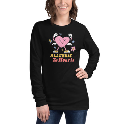 Adult 'Allergic to Hearts' Long Sleeve T-Shirt