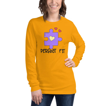 Adult 'Perfect Fit Purple Piece' Long Sleeve T-Shirt