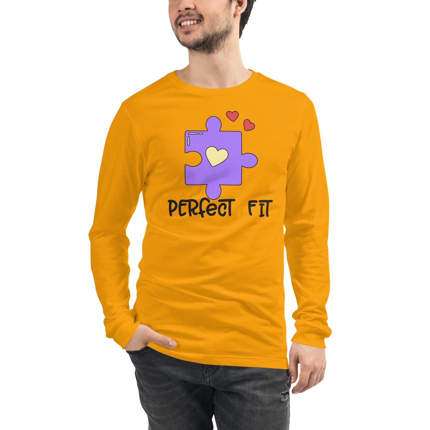 Adult 'Perfect Fit Purple Piece' Long Sleeve T-Shirt