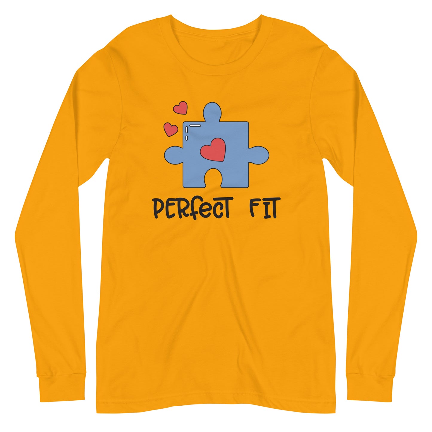 Adult 'Perfect Fit Blue Piece' Long Sleeve T-Shirt