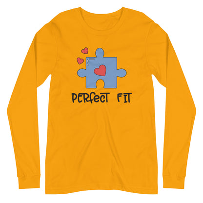 Adult 'Perfect Fit Blue Piece' Long Sleeve T-Shirt