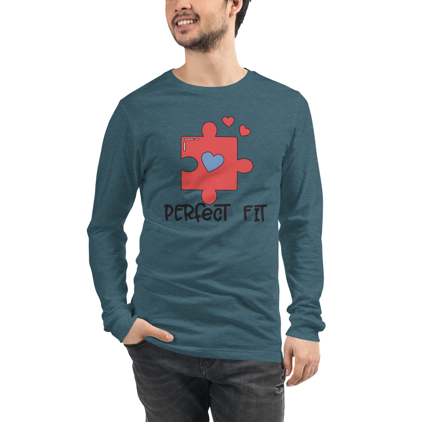 Adult 'Perfect Fit Pink Piece' Long Sleeve T-Shirt