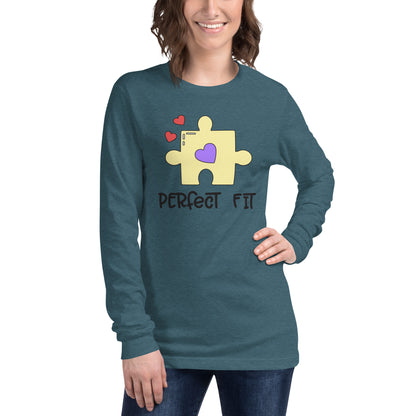 Adult 'Perfect Fit Yellow Piece' Long Sleeve T-Shirt